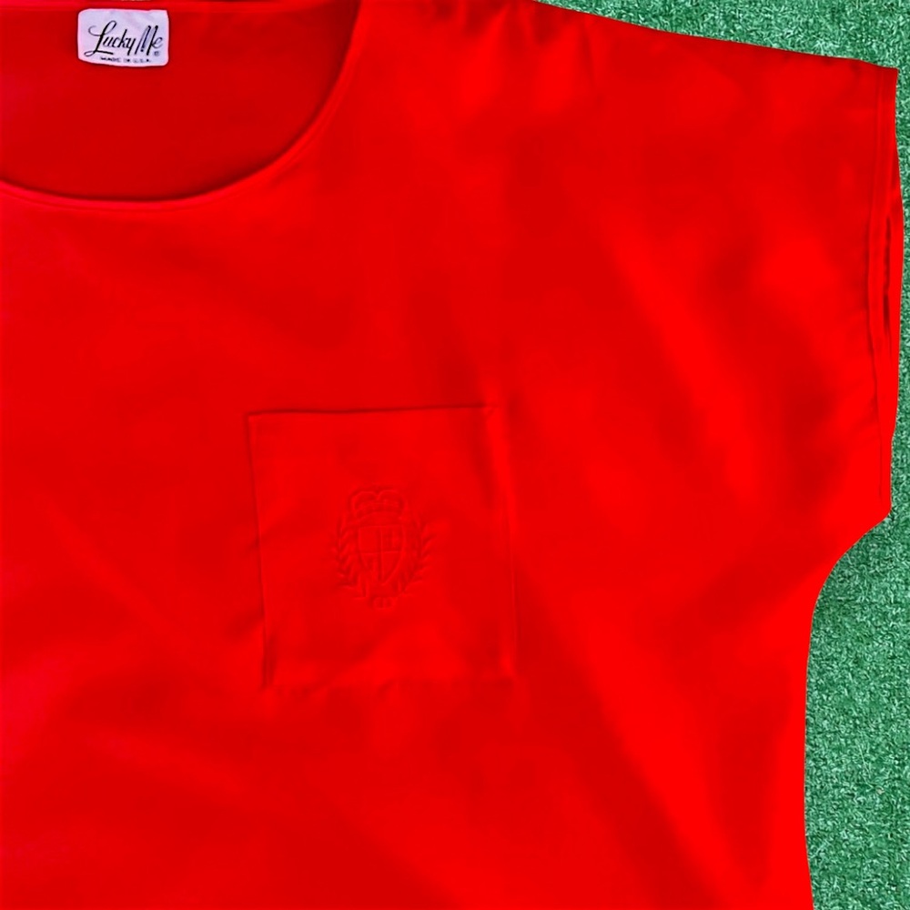 Vintage Lucky Me Red Short Sleeve Boxy Sleep Tee - Picture 3 of 6